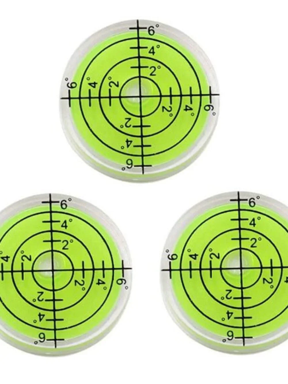 3Pcs Circular Bubble Level Bullseye Degree Marked Surface Round Spirit Levels Me